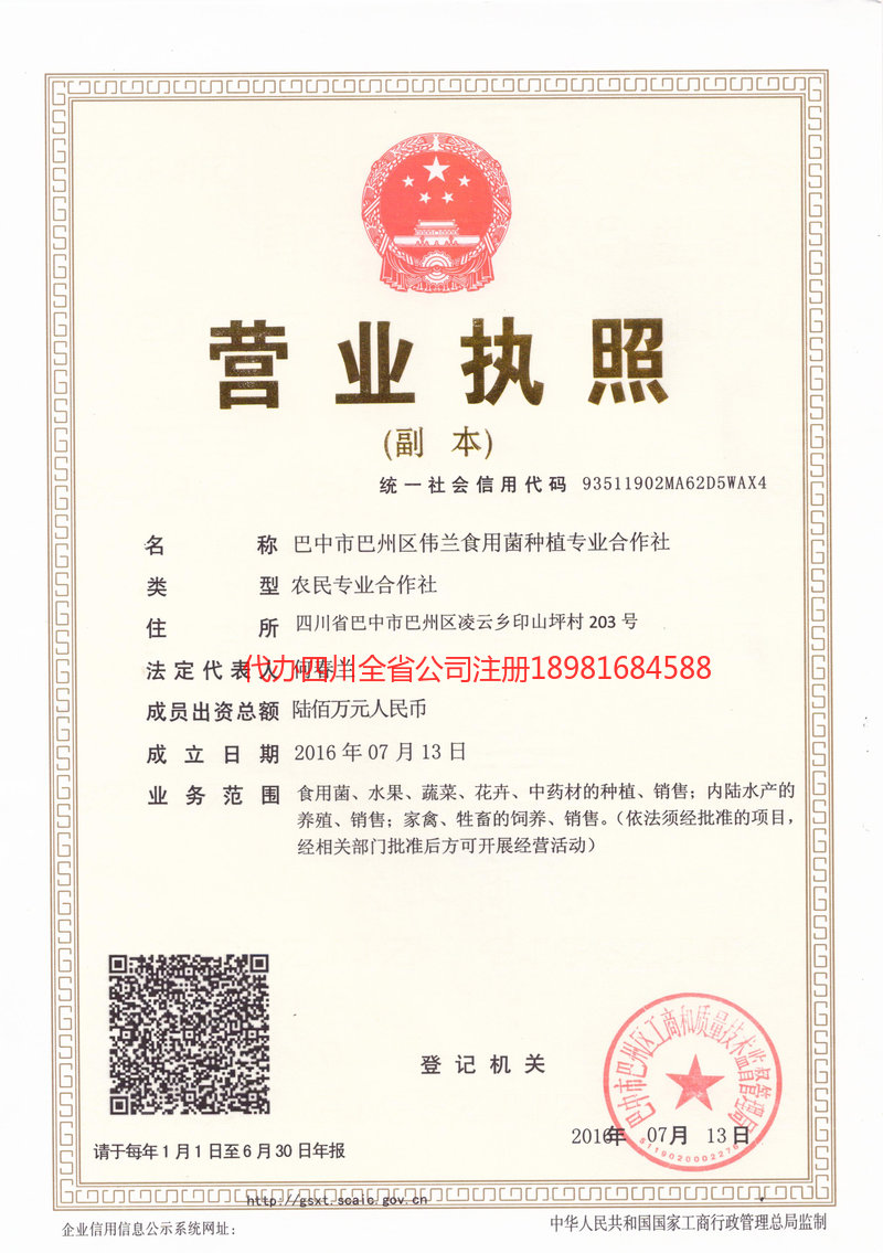 延吉延吉伟兰食用菌种植专业合作社